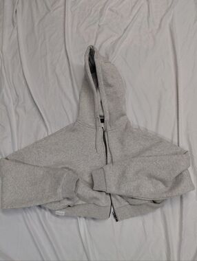 Light Gray Cropped Zip Hoodie